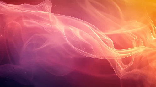 Radiant pink and orange light waves flow in soft motion.