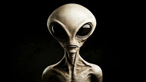 Alien portrait renders glossy-eyed extraterrestrial in chiaroscuro