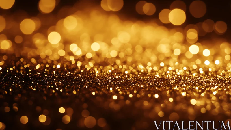 Shimmering Gold Glitter Abstract Background with Bokeh Effect.