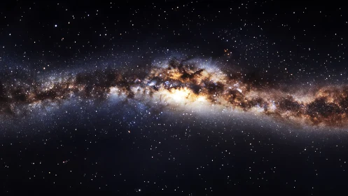 Milky Way galaxy core stretches diagonally across star field