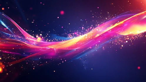 Glowing color streams swirling through a dreamy night sky.