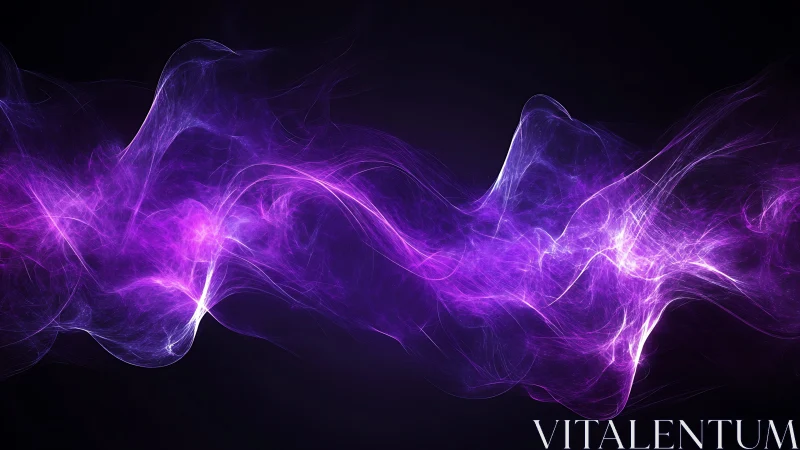 Electric violet energy wave arcs across deep black void