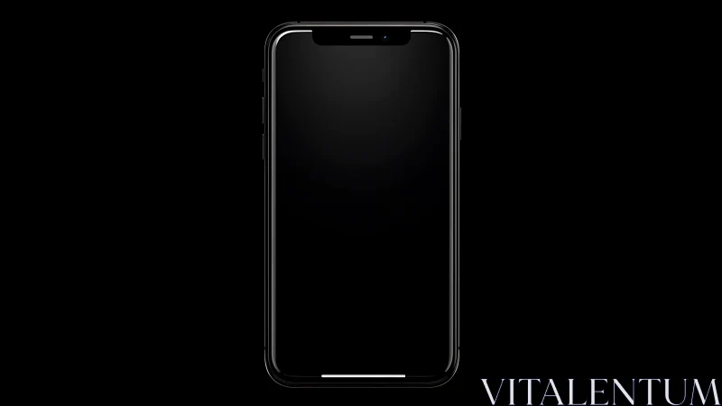 Smartphone with notch display rendered against black background