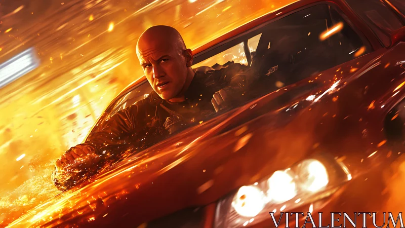 Photorealistic action driver in explosive kinetic framing.