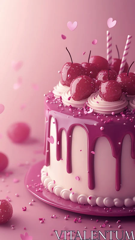 Pink Cherry Cake Dreams Come True With Delicious Details