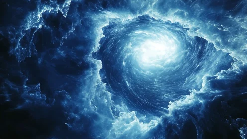 Stormlit Celestial Vortex Opening Into Electric Quiet.