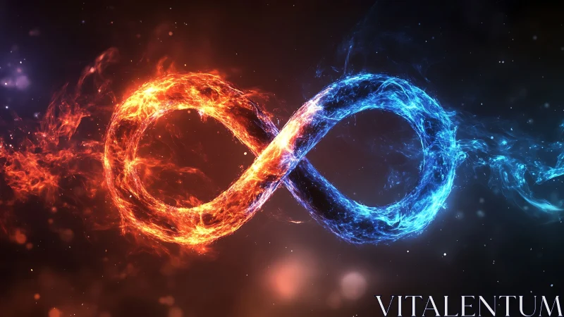 Dual-element infinity loop in luminous digital composition.