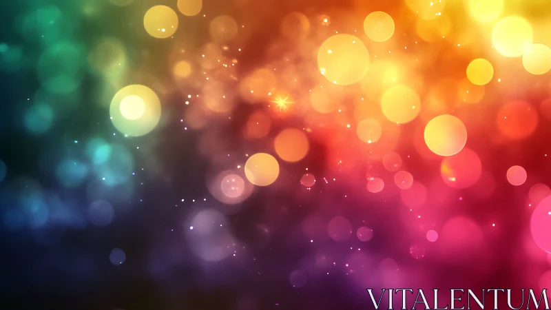 Multicolored bokeh light circles form a soft abstract gradient