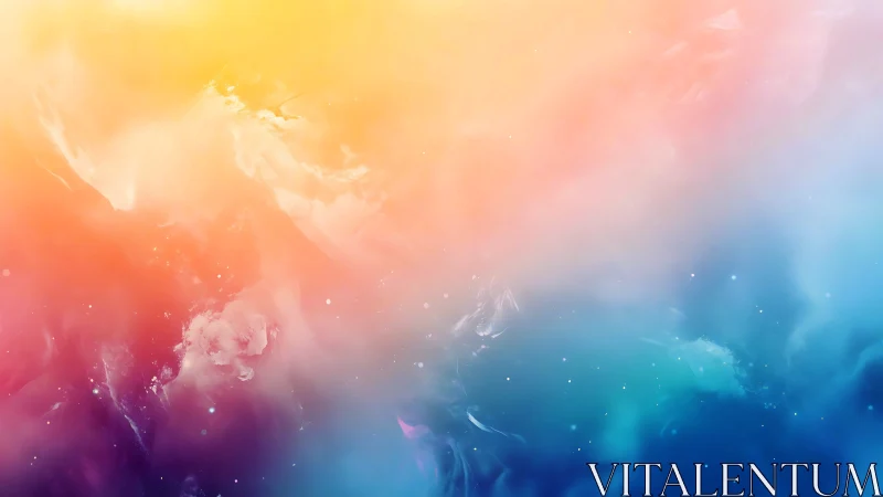 Pastel nebula gradient with soft cosmic glow background.