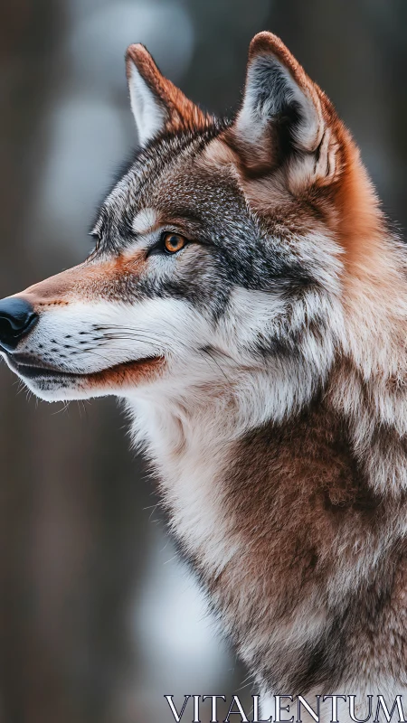 Lateral profile study of a wolf with high-resolution fur detail