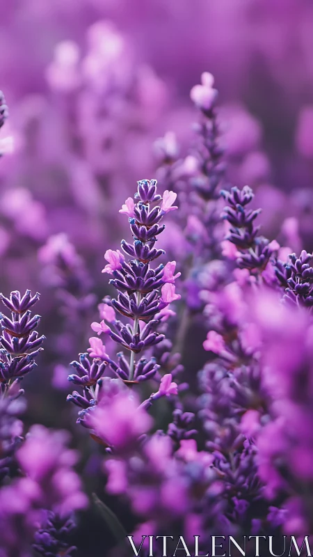 Purple Lavender Flowers in Soft Focus Bloom.