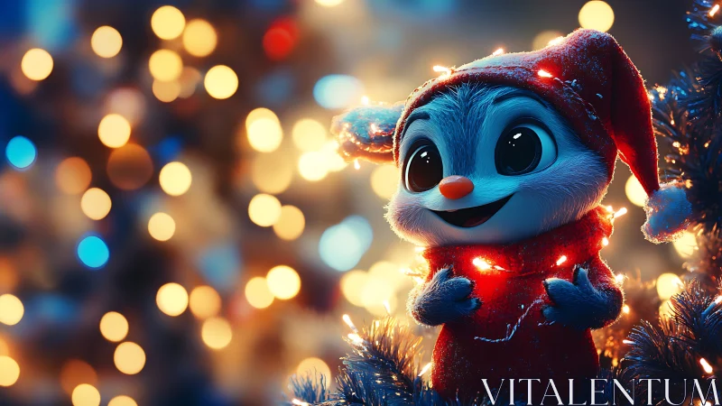 Sparkling holiday critter wrapped in cozy festive lights.