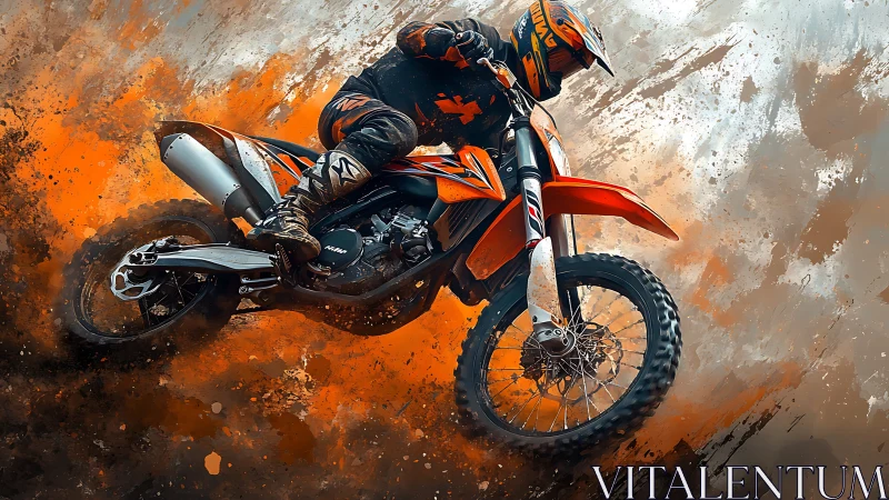 Off-road motorcycle rider leans into a controlled dirt slide