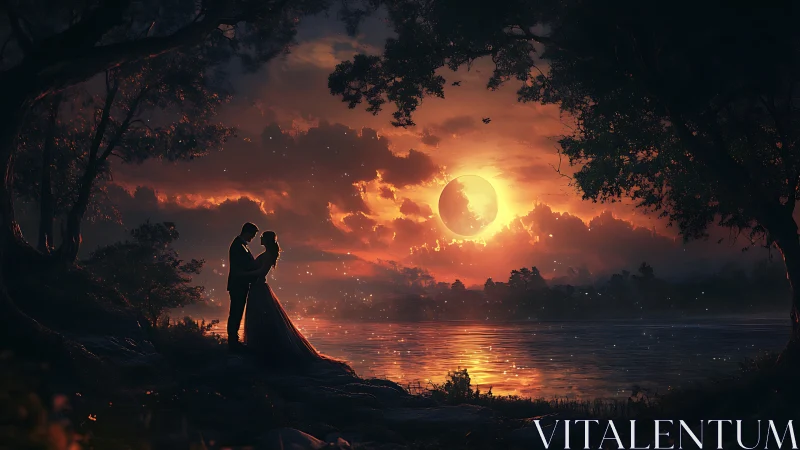 Romantic Silhouettes Framed by Twilight Glow.