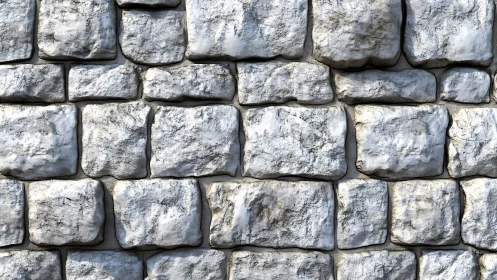Weathered stone blocks form a rugged medieval-style wall.