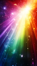 Stellar Prism Burst pouring rainbow starlight across void.