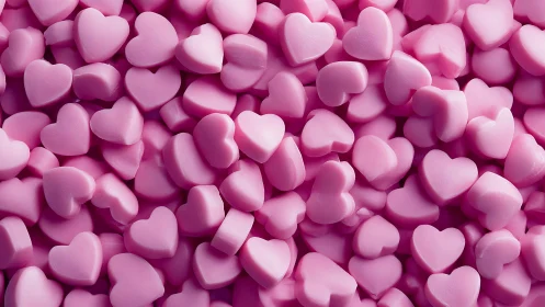 Three-Dimensional Foam Heart Forms in Magenta and Rose Spectral Palette