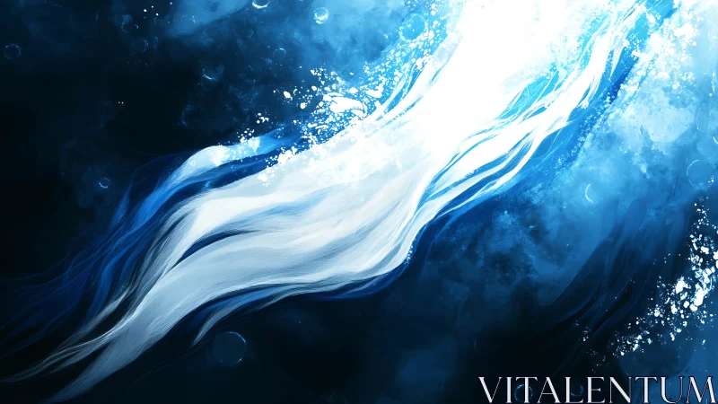 Luminescent aqueous stream with dynamic blue spectral flow