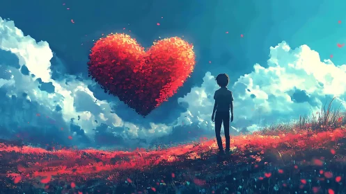 A Heart in the Sky: Dreams Blooming Above.