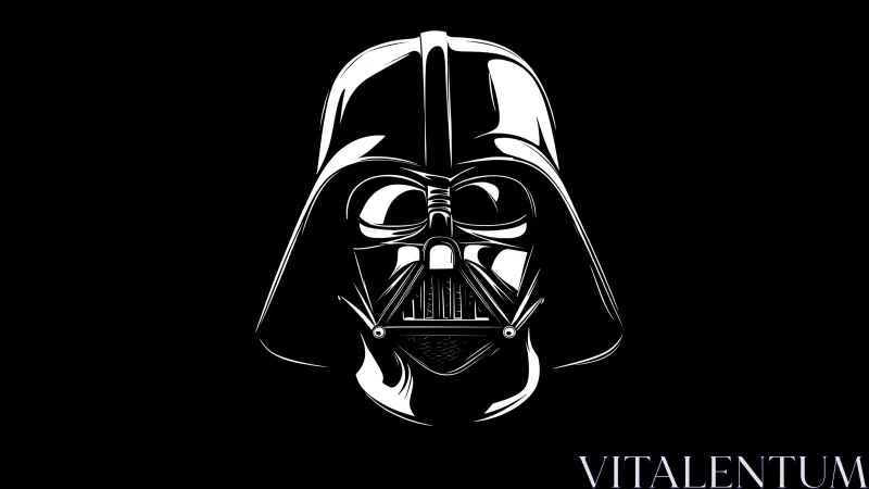 High‑contrast vector render of armored respirator helmet profile.