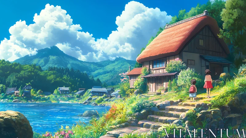 Sunlit riverside cottage welcomes a gentle countryside stroll