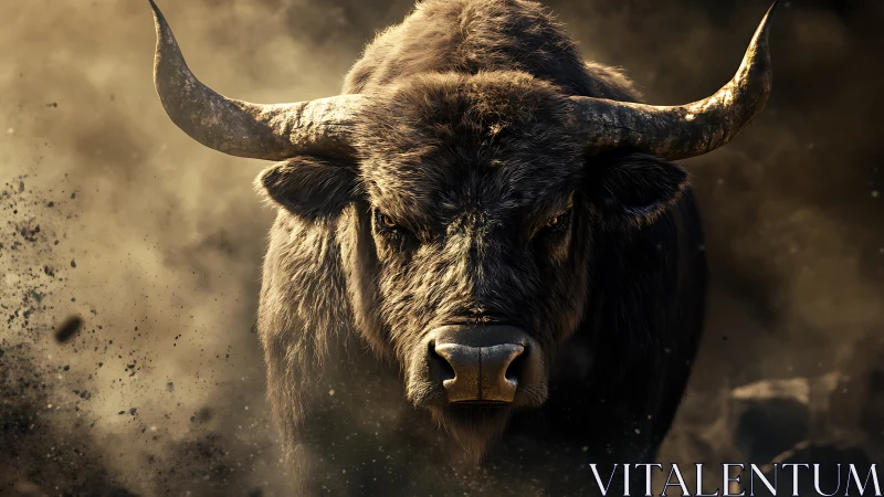 Dust-splitting titan bull charges straight through the gloom