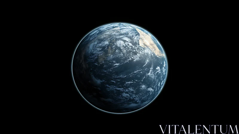 Earth viewed from space with visible oceans and landmasses.