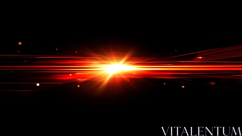 Crimson light streaks converge into radiant energy core.