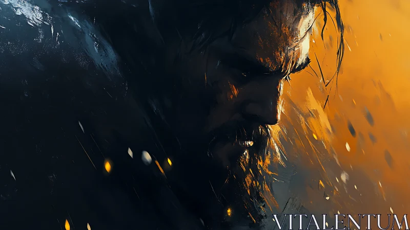 Side profile portrait shows man lit by strong warm backlight