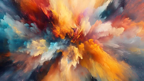 Cosmic color explosion with radiant abstract nebula core.