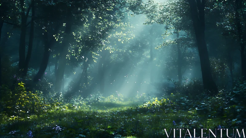 Enchanted Woods Glow: Where Sunbeams Script Forest Dreams.