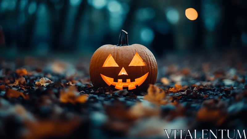 Jack o lantern grins bravely through the blue dusk chill