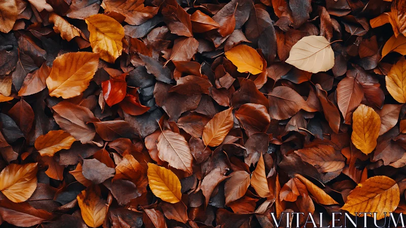 Multilayered deciduous leaf carpet in high chromatic contrast.