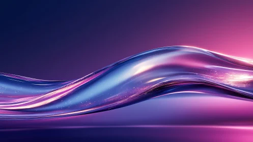 Luminous liquid wave curves across neon gradients at dusk.