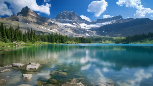 Mountain mirrors whisper sky-secrets into the emerald lake