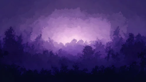 Ethereal Purple Cloud Formation Rendered in Digital Pixel Architecture.