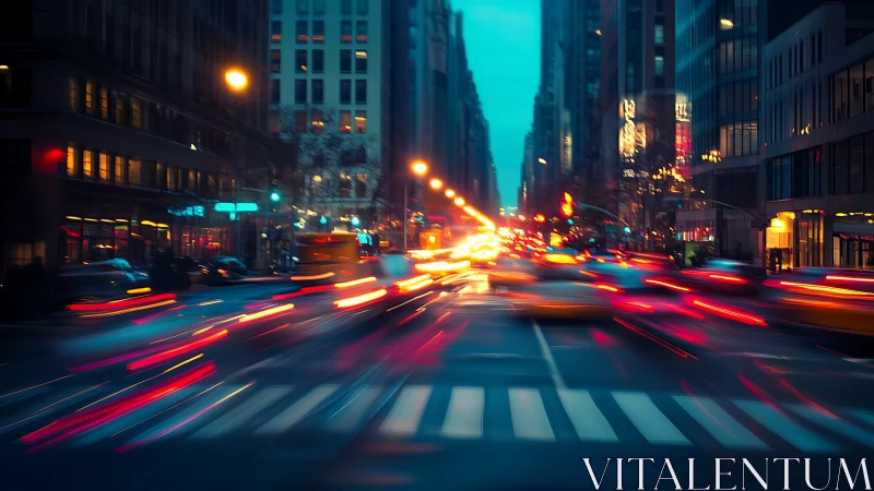 Long-exposure captures urban traffic motion along city street