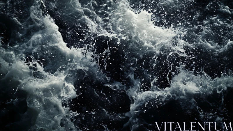 High contrast close-up of turbulent ocean surface.