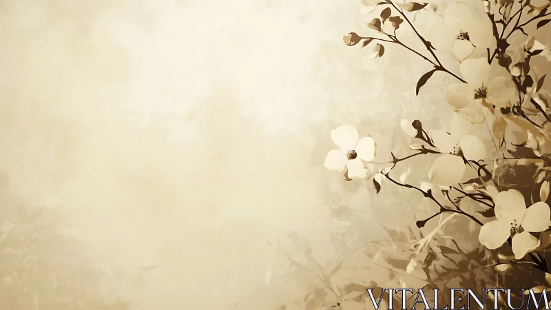 Vintage Blooms in Sepia Light.