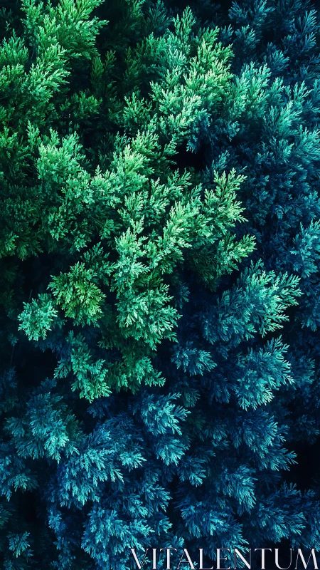 Vertical capture shows dense foliage with color gradation