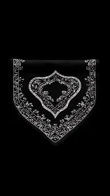 Ornate Black Bandana with Intricate Paisley and Floral Patterns.