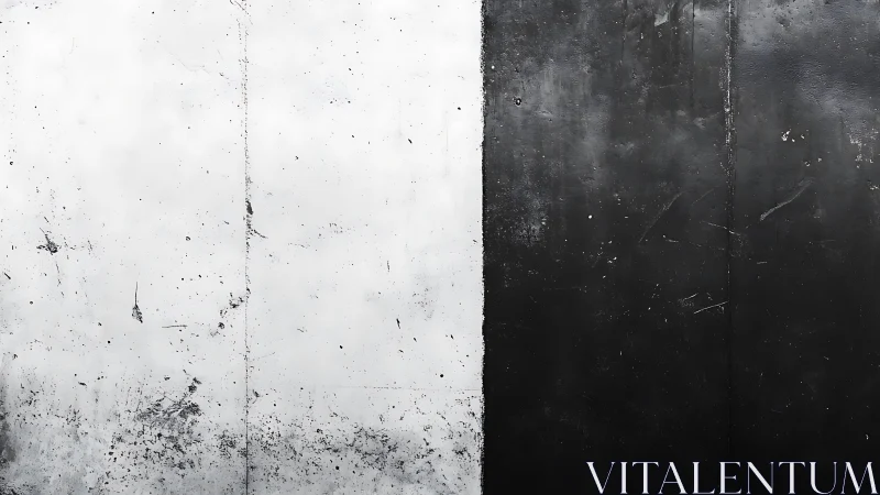 Monochrome concrete diptych with stark vertical division.