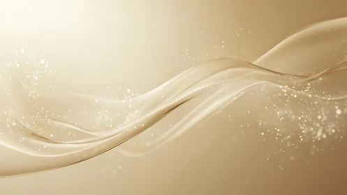 Elegant flowing golden waves with sparkling abstract accents.