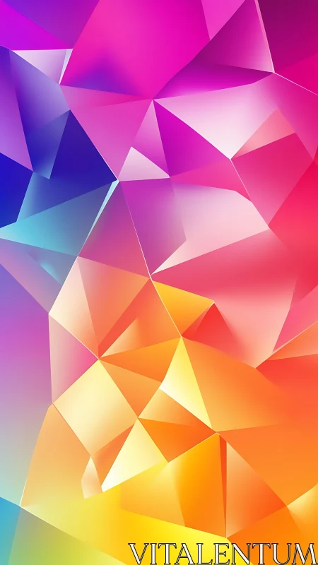 Radiant geometric shards glow in a joyful rainbow blaze