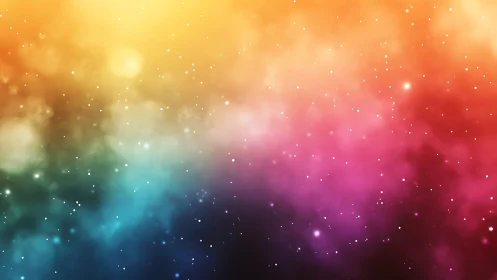 Multicolor nebula gradient with particulate starfield scattering