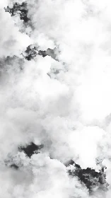 Minimal monochrome cloudscape vertical digital painting.