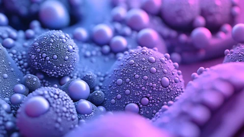 Spherical clustered forms with dense bubble-like surface texture.