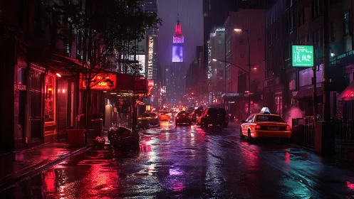 Neon rainstorm crowns a restless midnight taxi river.