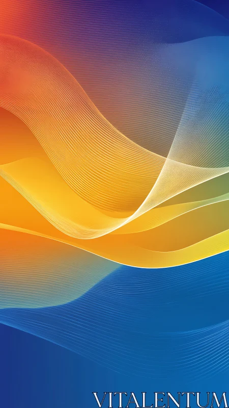 Vibrant gradient waves with flowing abstract light lines.