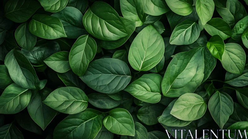 Lush layered green leaves form a rich natural backdrop.